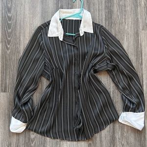 Vintage silk pinstripe button up
